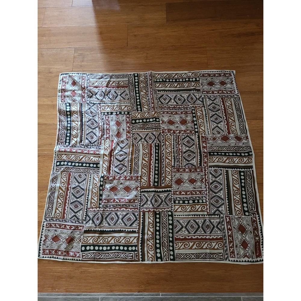Echo Vintage Patchwork Style Silk Scarf. Made In Japan. Excellent Condition